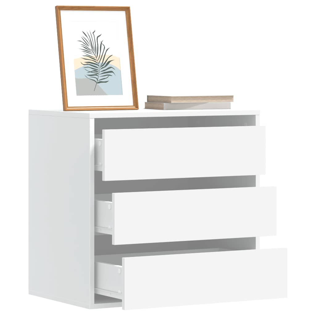 Corner Chest of Drawers 60x41x58 cm Engineered Wood White