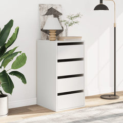 Corner Chest of Drawers Engineered Wood Height 76 cm White 40 cm
