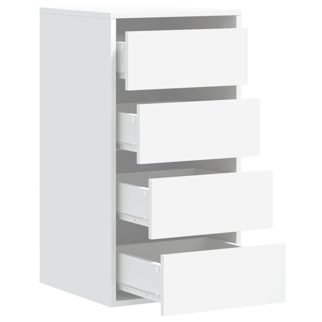 Corner Chest of Drawers Engineered Wood Height 76 cm White 40 cm