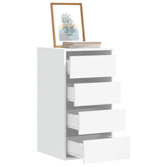 Corner Chest of Drawers Engineered Wood Height 76 cm White 40 cm