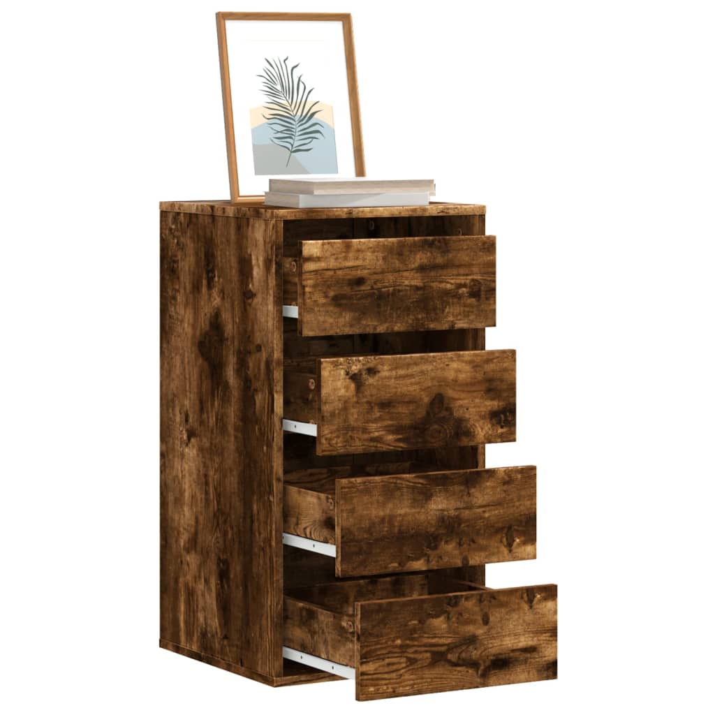 Corner Chest of Drawers Engineered Wood Height 76 cm Smoked oak 40 cm