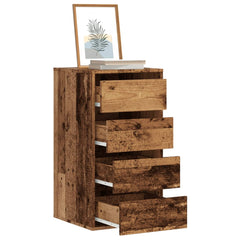Corner Chest of Drawers Engineered Wood Height 76 cm Old wood 40 cm