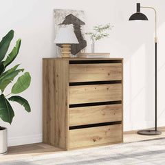 Corner Chest of Drawers Engineered Wood Height 76 cm Oak 60 cm