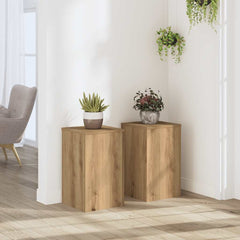 vidaXL Plant Stand 2 pcs Oak 30 x 30 x 50 cm Engineered Wood 1