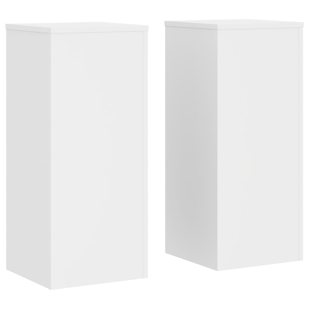 vidaXL Plant Stand 2 pcs White 30 x 30 x 70 cm Engineered Wood 2