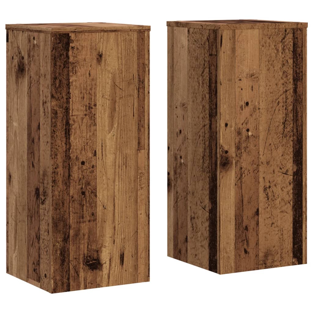vidaXL Plant Stand 2 pcs Old Wood 30 x 30 x 70 cm Engineered Wood 2