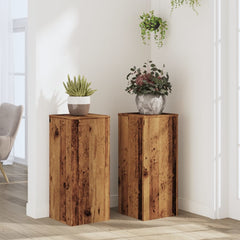 vidaXL Plant Stand 2 pcs Old Wood 30 x 30 x 70 cm Engineered Wood 1