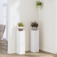vidaXL Plant Stand 2 pcs White 17 x 17 x 60 cm Engineered Wood 1
