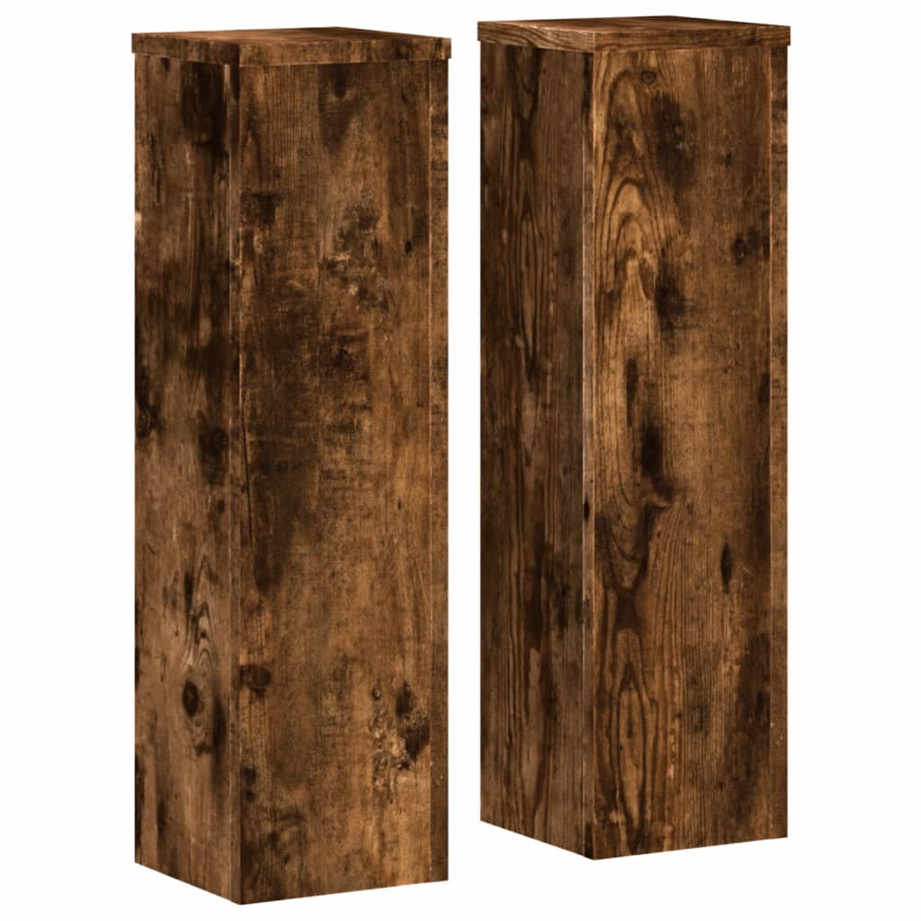 vidaXL Plant Stand 2 pcs Smoked Oak 17 x 17 x 60 cm Engineered Wood 2