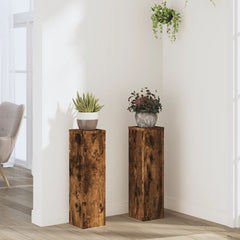 vidaXL Plant Stand 2 pcs Smoked Oak 17 x 17 x 60 cm Engineered Wood 1