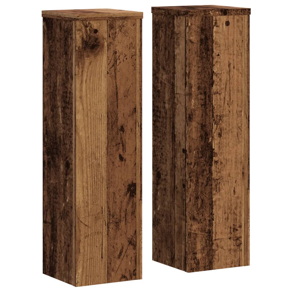 vidaXL Plant Stand 2 pcs Old Wood 17 x 17 x 60 cm Engineered Wood 2