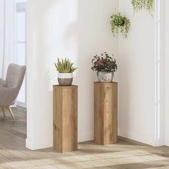 vidaXL Plant Stand 2 pcs Oak 17 x 17 x 60 cm Engineered Wood 1