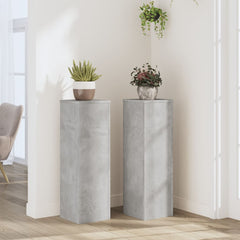 vidaXL Plant Stand 2 pcs Concrete Grey 25 x 25 x 80 cm Engineered Wood 1