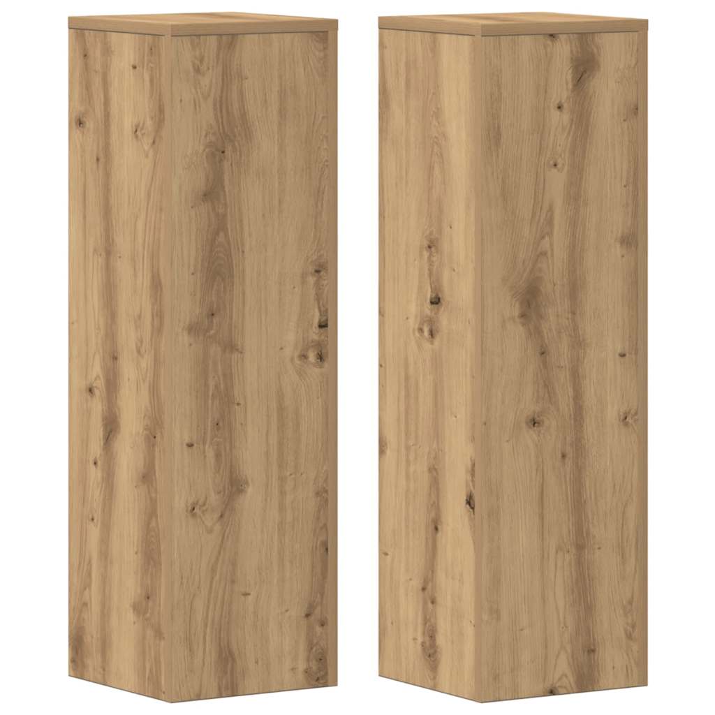 vidaXL Plant Stand 2 pcs Oak 25 x 25 x 80 cm Engineered Wood 2