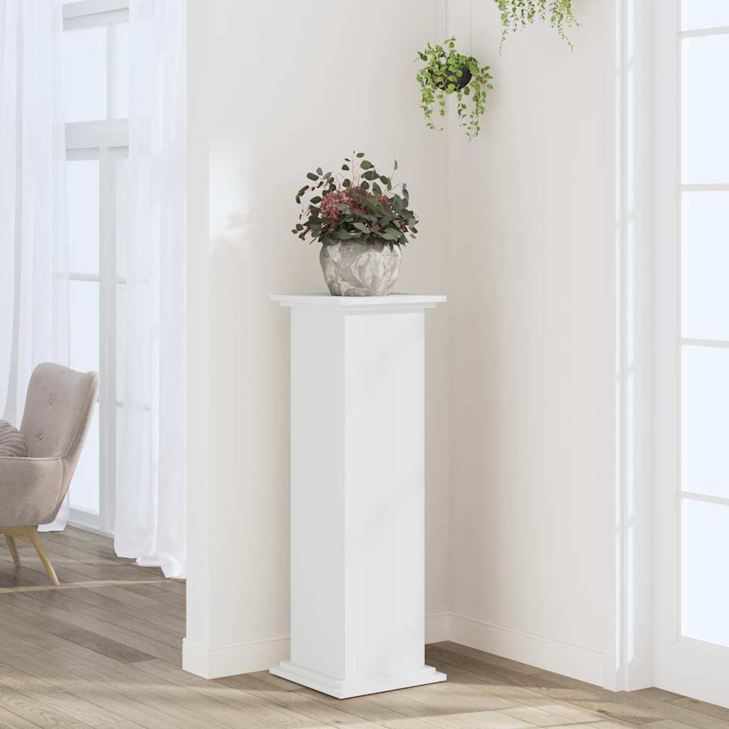 vidaXL Plant Stand White 33 x 33 x 100 cm Engineered wood 1