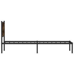vidaXL Metal Bed Frame without Mattress Smoked Oak 90x200 cm 6