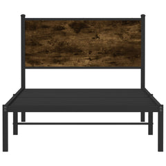 vidaXL Metal Bed Frame without Mattress Smoked Oak 100x190 cm 5