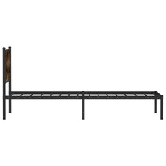 vidaXL Metal Bed Frame without Mattress Smoked Oak 100x190 cm 6