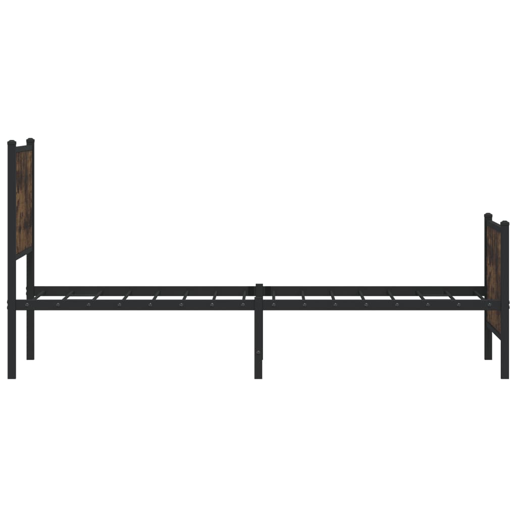 vidaXL Metal Bed Frame without Mattress Smoked Oak 75x190 cm Small Single 6