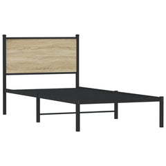 vidaXL Metal Bed Frame without Mattress Sonoma Oak 90x190 cm Single 3
