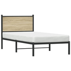 vidaXL Metal Bed Frame without Mattress Sonoma Oak 90x190 cm Single 4
