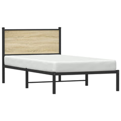 vidaXL Metal Bed Frame without Mattress Sonoma Oak 107x203 cm 4