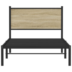 vidaXL Metal Bed Frame without Mattress Sonoma Oak 107x203 cm 5