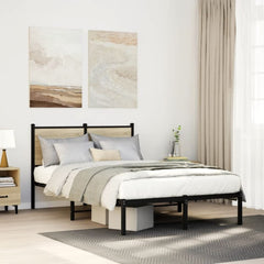 Metal Bed Frame without Mattress Sonoma Oak Length 200 cm with Headboard 120 cm