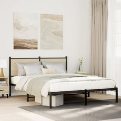 Metal Bed Frame without Mattress Sonoma Oak Length 190 cm with Headboard 140 cm