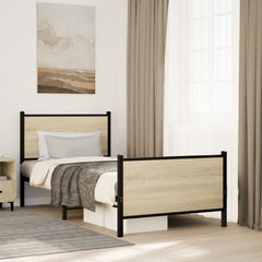 vidaXL Metal Bed Frame without Mattress Sonoma Oak 80x200 cm 1