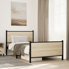 vidaXL Metal Bed Frame without Mattress Sonoma Oak Length 203 cm