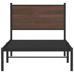vidaXL Metal Bed Frame without Mattress Brown Oak 75x190 cm Small Single 5