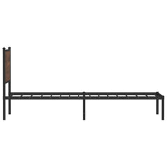 vidaXL Metal Bed Frame without Mattress Brown Oak 75x190 cm Small Single 6