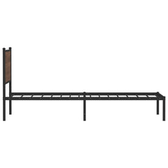 vidaXL Metal Bed Frame without Mattress Brown Oak 100x190 cm 6