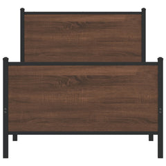 vidaXL Metal Bed Frame without Mattress Brown Oak 75x190 cm Small Single 5