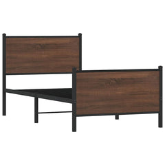 vidaXL Metal Bed Frame without Mattress Brown Oak 80x200 cm 3