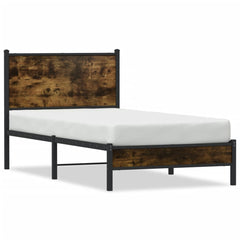 vidaXL Metal Bed Frame without Mattress Smoked Oak 90x190 cm Single 2