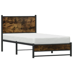 vidaXL Metal Bed Frame without Mattress Smoked Oak 80x200 cm 4