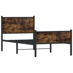 vidaXL Metal Bed Frame without Mattress Smoked Oak 80x200 cm 3