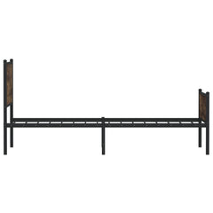 vidaXL Metal Bed Frame without Mattress Smoked Oak 90x190 cm Single 6