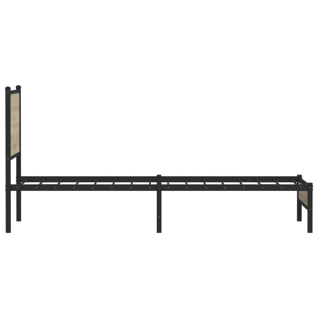 vidaXL Metal Bed Frame without Mattress Sonoma Oak 80x200 cm 6