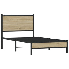 vidaXL Metal Bed Frame without Mattress Sonoma Oak 90x200 cm 3
