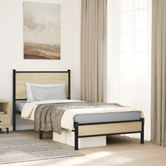 vidaXL Metal Bed Frame without Mattress Sonoma Oak 90x200 cm 1