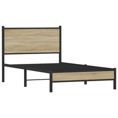 vidaXL Metal Bed Frame without Mattress Sonoma Oak 107x203 cm 3