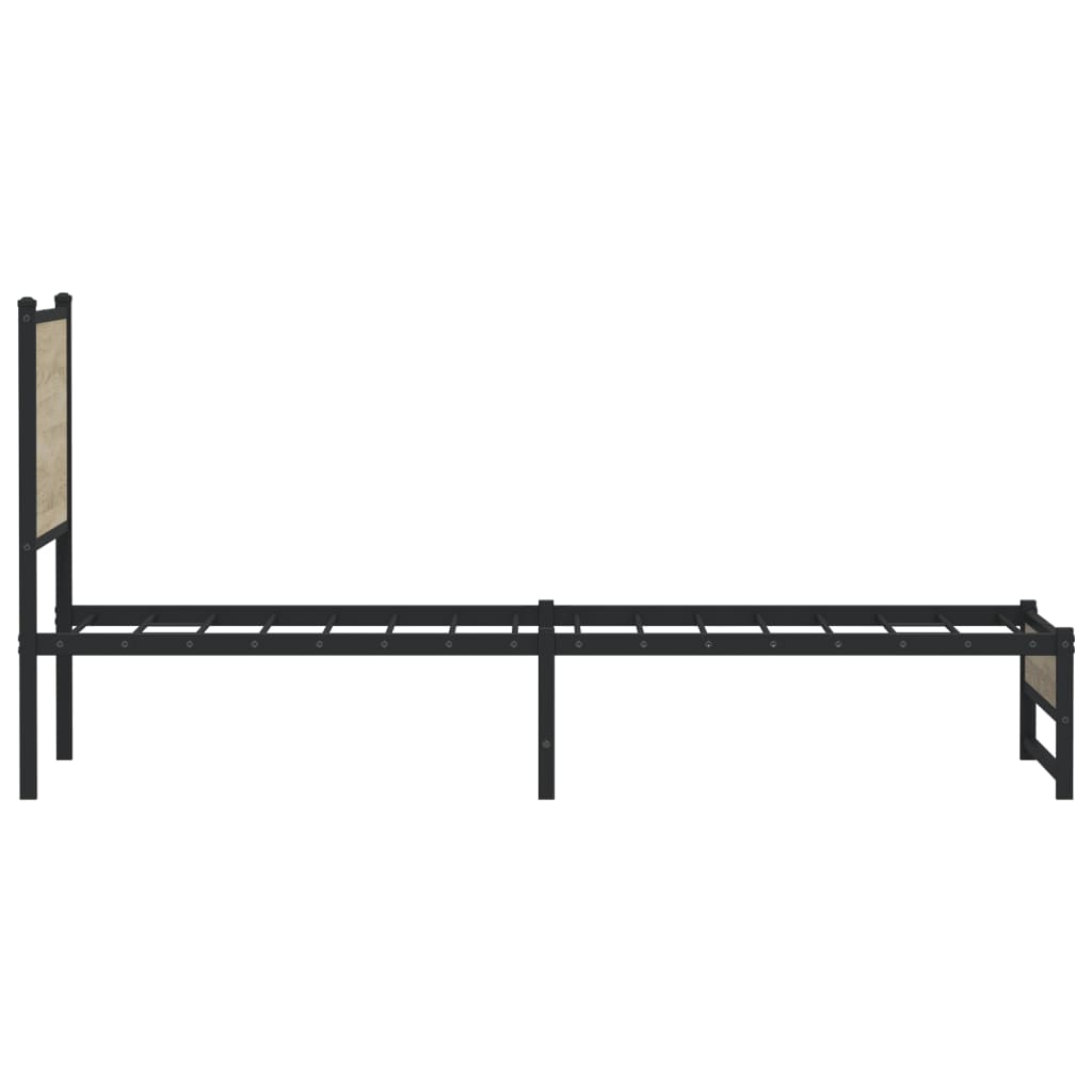 vidaXL Metal Bed Frame without Mattress Sonoma Oak 80x200 cm 6