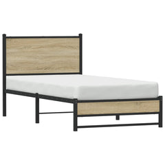 vidaXL Metal Bed Frame without Mattress Sonoma Oak 90x190 cm Single 4