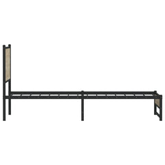 vidaXL Metal Bed Frame without Mattress Sonoma Oak 90x190 cm Single 6