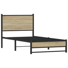 vidaXL Metal Bed Frame without Mattress Sonoma Oak 90x200 cm 3