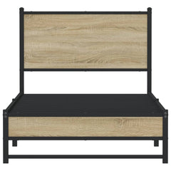 vidaXL Metal Bed Frame without Mattress Sonoma Oak 90x200 cm 5