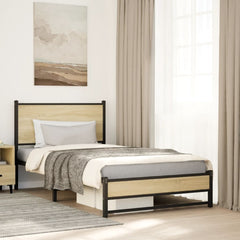 vidaXL Metal Bed Frame without Mattress Sonoma Oak Length 203 cm